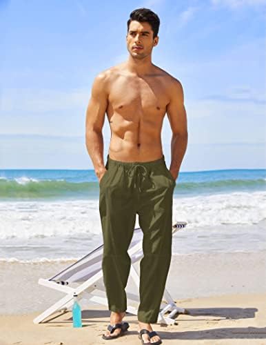 COOFANDY erkek Pamuk Keten harem pantolon Rahat Gevşek Hippi Yoga plaj pantolonları