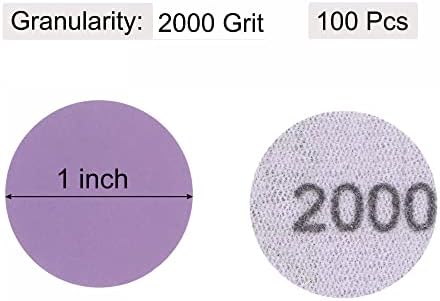uxcell 100 Adet 1 İnç Mor Zımpara Diskleri 2000 İrmik cırt cırt Profesyonel Alüminyum Oksit Kum Kağıt Mini Boyutu