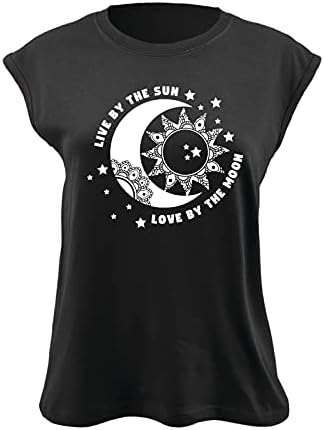 GDJGTA Kadın Yaz Üstleri Crewneck Hayvan Gözlük Baykuş Baskı Kolsuz Tank T-Shirt Grafik Bluz