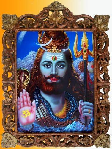 Lord Shiva Yaşlılık Posteri Boyama Ahşap El Sanatları Çerçeve, Sanat El Sanatları ve El Sanatları