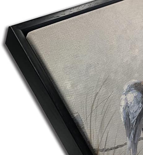 Gracefur Tuval Duvar Sanatı Kuş Boyama-El Boyalı 3D Kuşlar Kazık üzerine Tünemiş Hayvan Sanat Yağlıboya Streç Çerçeveli