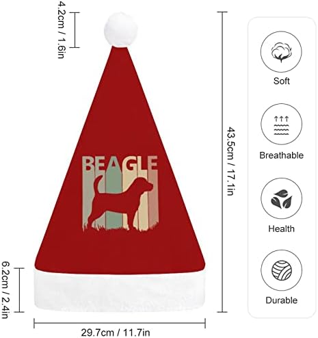Beagle Köpek Siluet Peluş Noel Şapka Yaramaz ve Güzel Noel baba şapkaları ile Peluş Ağız ve Konfor Astar noel dekorasyonları