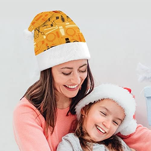 Kuaförlük Araçları Komik Noel Şapka Noel Baba Şapkaları Kısa Peluş Beyaz Manşetleri Noel Tatil Partisi Dekorasyon
