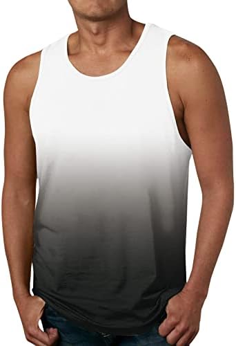 Bmısegm Yaz Erkek Gömlek Erkek Yaz Moda Rahat Plaj Sahil Dijital 3D Baskılı Yuvarlak Boyun Kolsuz T Shirt
