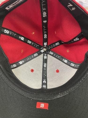 Joey Votto Cincinnati Reds Oyun Kullanılmış Şapka 2019 JR. Fotoğraf Eşleşti LOA - Oyun Kullanılmış MLB Şapkalar