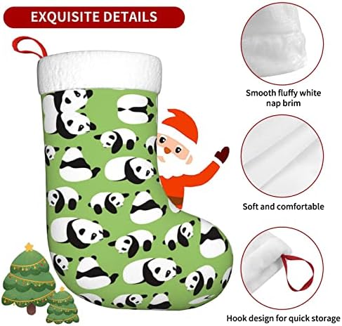 Yeşil Arka Plan Pandapersonalized Noel Çorap Ev Tatil Noel Partisi Süslemeleri için
