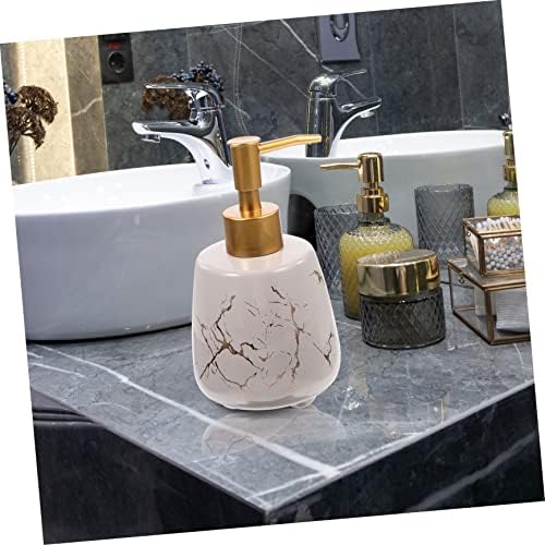 Luxshiny Banyo Seramik Duş Çamaşır Basın Tutar Şişe Desen Doldurulabilir Dekoratif Tipi Sabun Mermer Ev Doğal Kremi
