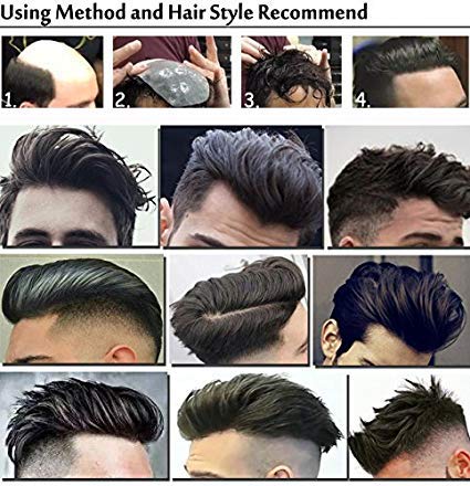Auspiciouswig insan saçı erkek peruğu İnce Deri Saç Değiştirme Sistemi Erkekler için (Renk 2A, 7x9 inç)