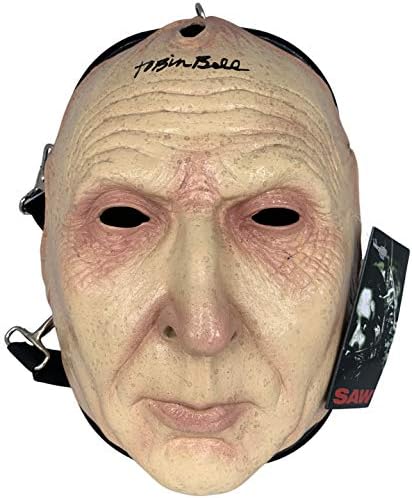 Tobin Bell imzalı imzalı maske Testere Yapboz PSA COA John Kramer'a Tanık oldu