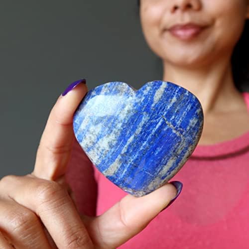 Saten Kristaller Lapis Kalp Mistik Sevgilisi Mavi Lazuli Kristal şifa taşı 2.5-2.75 İnç