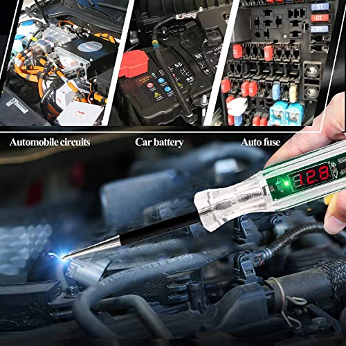 AWBLIN otomotiv Test ışığı dijital LED devre test aleti, DC 2.6 V-32 V oto elektrik test cihazı voltmetre ve prob