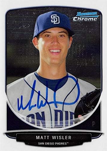 İmza Deposu 637455 Matt Wisler İmzalı Beyzbol Kartı-San Diego Padres-2013 Bowman Krom Çaylak No.BCP42