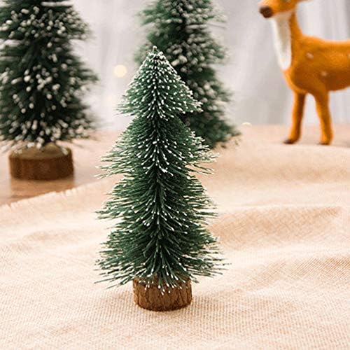 NUOBESTY Doğuş Dekor Masaüstü Minyatür Çam Ağacı, Ahşap Tabanlı 2 adet Masa Üstü Noel Ağacı Tatil Noel Ev Süsleri,