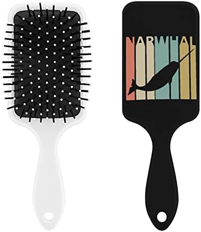 Vintage Tarzı Narwhal Saç Fırçası Sevimli Fırça Hava Yastığı Tarak Erkekler Kadınlar için Saç Hediye
