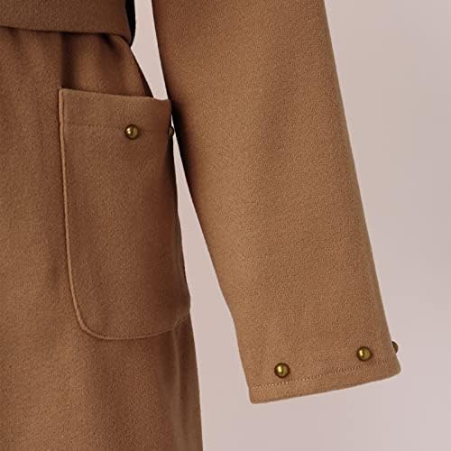 Kadınlar altın top Uzun Trençkot Rüzgar Geçirmez Klasik Yaka Açık Ön Hırka Ceketler İnce Palto Kemer ve Cepler