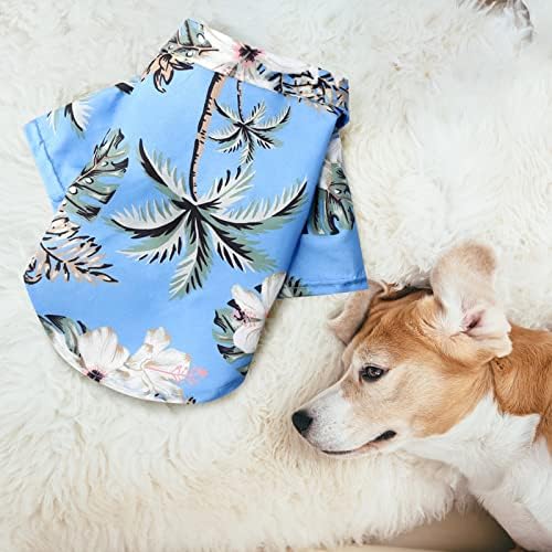 Küçük Köpekler için giysi Pet Yaz T Shirt Hawaii Tarzı Çiçek Köpek Gömlek Hawaii Baskılı T Shirt Nefes Serin Giysiler