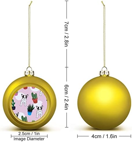 Bulldog ve Kaktüs (1) Noel Topu askı süsleri Xams Ağacı Dekorasyon Tatil Partisi için