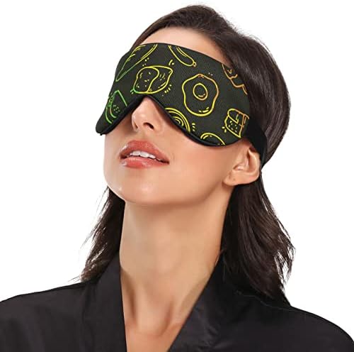 Unisex Uyku Göz Maskesi Pastırma-Yumurta-Gökkuşağı Gece Uyku Maskesi Rahat Göz Uyku Gölge Kapak