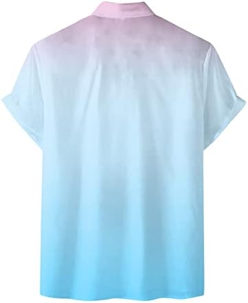 UDTDWANV Moda Gömlek Erkekler için Kısa Kollu Düğme Aşağı Nefes Hafif Rahat Giyim Gevşek Rahat Bluz