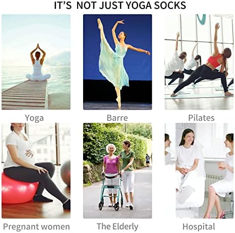 BIOAUM Yoga Çorap Kadınlar için-6 Pairs Pamuk Yastık Kaymaz Kavrama Terlik Pilates Hastane Çorap