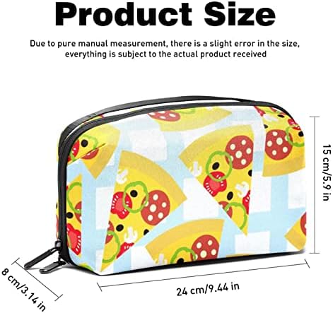 Makyaj çantası Asılı Dopp Kiti Erkekler için Suya Dayanıklı Tıraş Çantası Seyahat için, Karikatür Gıda Pizza Desen