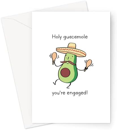Kutsal Guacamole Nişanlısın! Tebrik Kartı / Komik Avokado Kelime Oyunu Tebrik Kartı, Nişan Kartı, Nişanlı Çift için