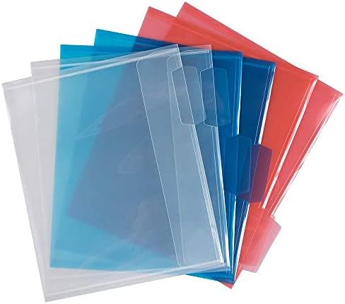 SIKIŞAN kağıt Plastik Dosya Klasörleri-Harf Boyutu-9 x 11 1/2-Çeşitli Renkler-6 / Paket