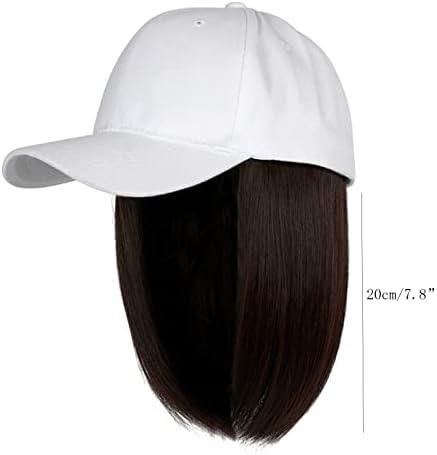 Beyzbol şapkası Kadın Glitter beyzbol şapkası ile saç ekleme Düz Kısa Bob Saç Bayanlar Kapaklar ve Şapkalar