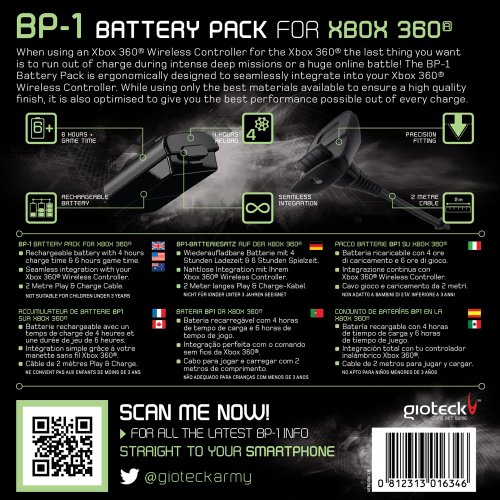Gioteck BP - 1 Oyun ve Şarj Seti-Xbox 360