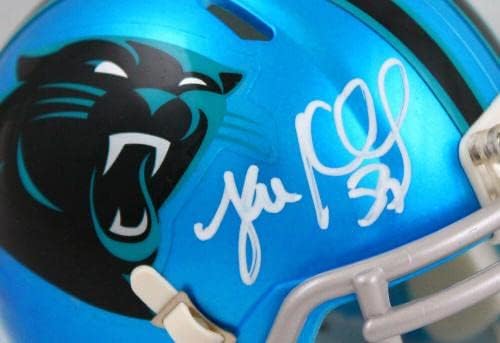 Luke Kuechly İmzalı Carolina Panthers Flaş Hızlı Mini Kask-BeckettW Sanal İmzalı NFL Mini Kask