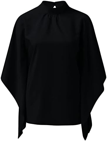 NOKMOPO Bayan Üstleri Yaz Moda Yaz 2023 Kollu Yuvarlak Boyun Katı Üst Bluzlar Artı Boyutu Gömlek