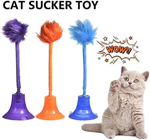Kedi Yavrusu için Catnipli Owlike Kedi İnteraktif Oyuncak Vantuz Peluş Top Oyuncak (Mavi)