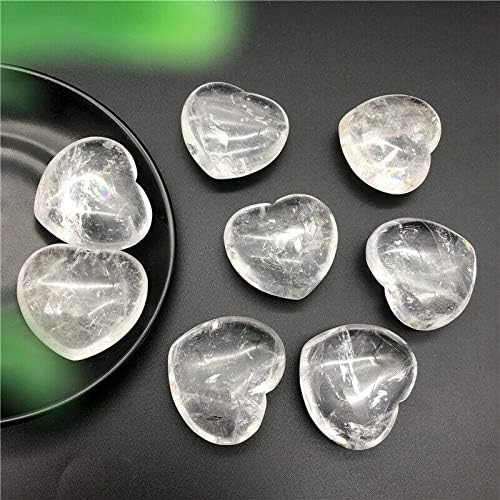 BİNNANFANG AC216 1 adet Doğal Beyaz Kuvars Kalp Şeklinde Kristal Palmiye Taşları Şifa Numune Hediyeler Doğal Taşlar