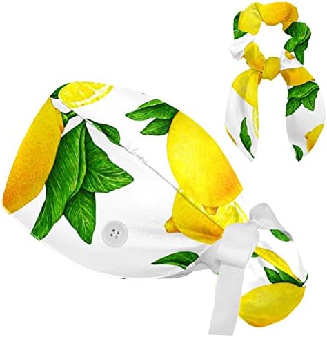 Suluboya Sarı Limon Meyve Çalışma Kapağı Düğmeleri ile, Ayarlanabilir Cerrahi Fırçalama Kapağı Yay Saç Toka