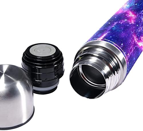 Çift Paslanmaz Çelik Vakum Yalıtımlı Kupa 500 ml, Seyahat Kahve Kupa, evren Galaxy Mor Samanyolu desen