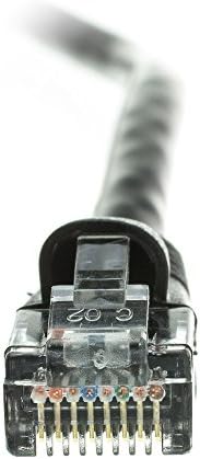 ACL 200 Feet RJ45 Snagless / Kalıplı Çizme Siyah Cat6 Ethernet Lan Kablosu, 1 Paket