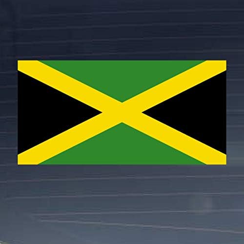 Süt Kupa Tasarımları Jamaika Ülke Ulusal Bayrak Çıkartması 8 inç Tam Renkli Vinil Çıkartması