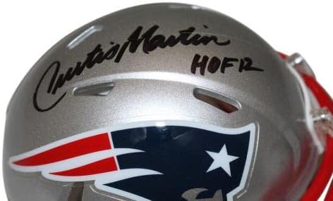 Curtis Martin İmzalı New England Patriots Hızlı Mini Kask HOF PSA 37030 İmzalı NFL Mini Kasklar