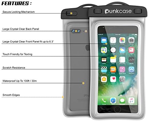 Su geçirmez Telefon Kılıfı, PunkBag Çoğu Cep Telefonu için Evrensel Yüzer Kuru Kılıf Çanta dahil. iPhone 8 Plus ve