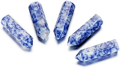 CrystalTears 5 adet Şifa Kristal Tek Nokta Değnek Doğal Taş Cilalı Eskitme Taş Dekor-35mm