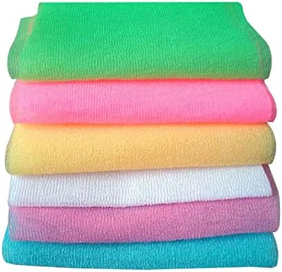 Healifty Havlu adet Sürtünme Vücut Lif Ovmak Peeling Renk Duş Randomize Bez Havlu Geri Fırçalayın Şerit Banyo Scrubber