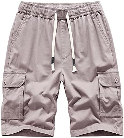 Erkekler Rahat Kargo Şort Açık Balıkçılık Jogger Sweatpant İpli Klasik Streç Kargo kısa pantolon 5 Cepli