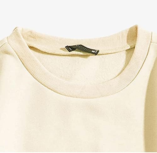 Crewneck Tişörtü Egzersiz Üstleri Kadınlar için Moda Uzun Kollu Üst Rahat Tişörtü Casual Şık Tunik Üstleri