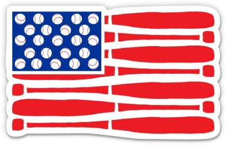 Amerikan Beyzbol Bayrağı Yarasalar ve Topları-3 vinil yapışkan-Araba Laptop için Su Şişesi Telefon Su Geçirmez Çıkartma