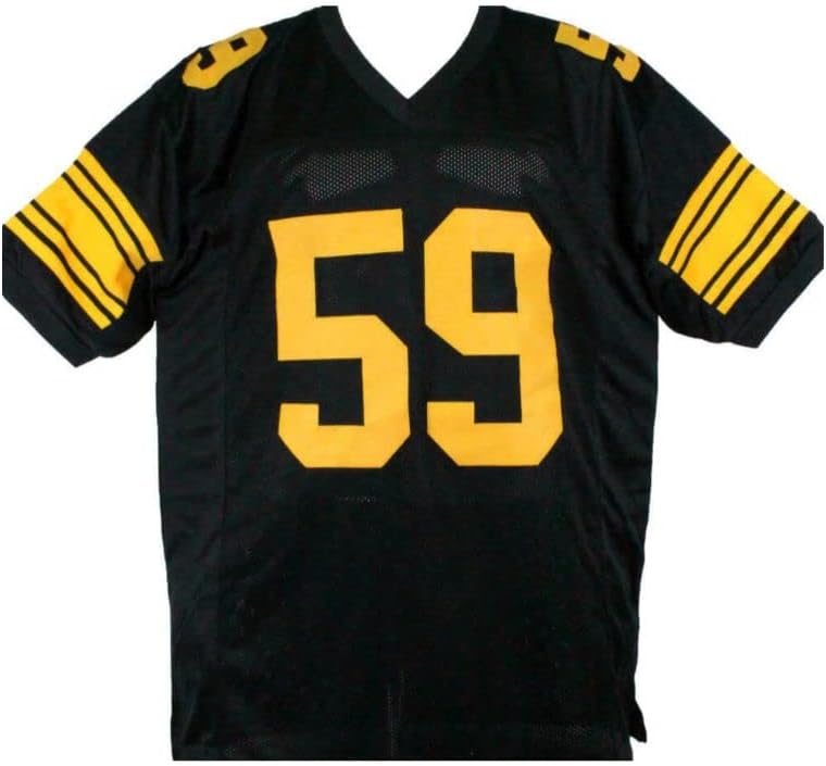 Jack Ham İmzalı 'HOF 88' Pittsburgh Siyah Futbol Forması İmzaladı-JSA COA