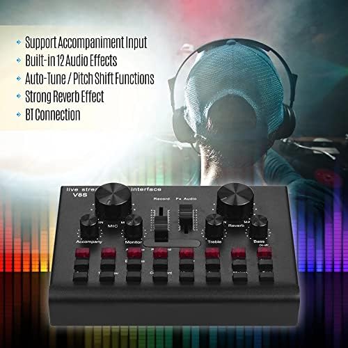 BBSJ Çok Fonksiyonlu USB ses mikseri Canlı Akış Ses Kartı Ses Cihazı DJ Karaokes Ekipmanları Ayarlanabilir Hacim ile