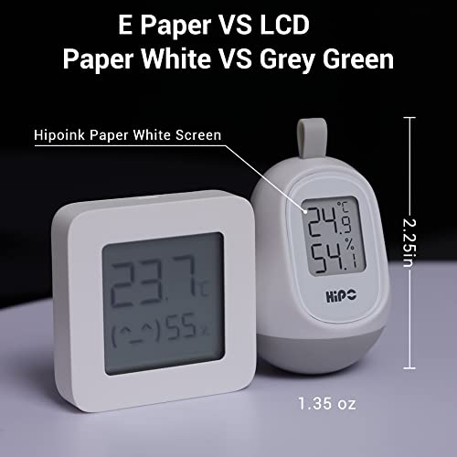 Hipoink Higrometre Kapalı Termometre, Kağıt Beyaz Ekran Sıcaklık Monitörü Oda Hava Durumu Dijital Termometre ve Nem