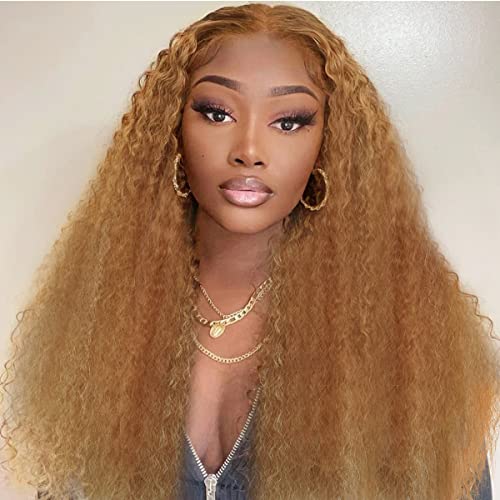 Uzun Vurgulamak Kinky kıvırcık peruk Kadınlar İçin Sarışın Kinky düz saç Peruk Sentetik Orta Kısmı Turuncu Yaki düz
