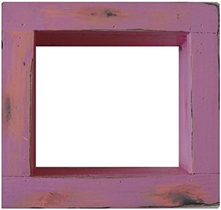 Kare Ahşap / Ahşap Gölge Kutusu Ekranı-9 x 9 - Sıcak Pembe-Dekoratif Geri Kazanılmış Sıkıntılı Vintage Çekicilik