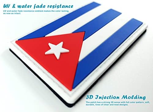 JBCD Küba Bayrağı Yama Küba Taktik Yama-PVC Kauçuk Kanca ve Döngü Raptiye Yama (2 Paket)